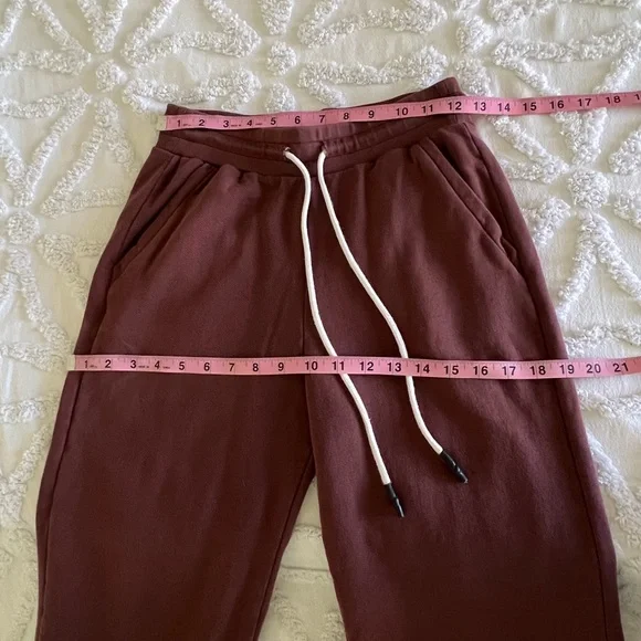 Soucy EZ Joggers Wide Leg Brown Pima Cotton Cozy Sweats Size Small - Picture 7 of 9